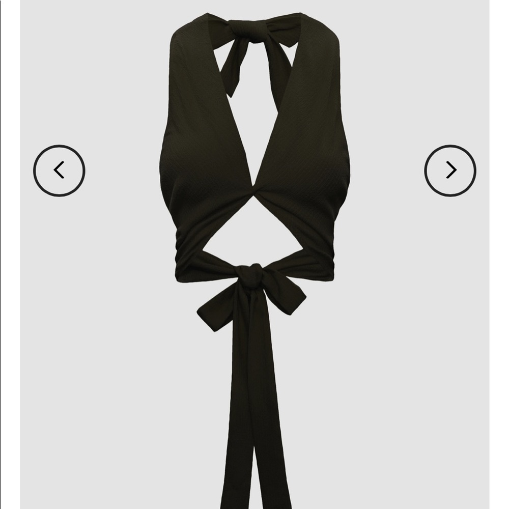 Cut Out Bow Tied Halter Top